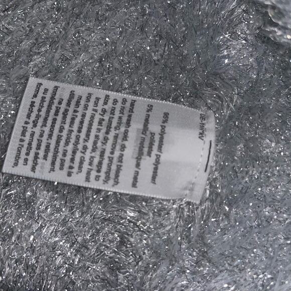 TOMMY HILFIGER FURY TINSEL METALLIC GRAY OPEN CARDIGAN SWEATER SIZE XL - Picture 8 of 10